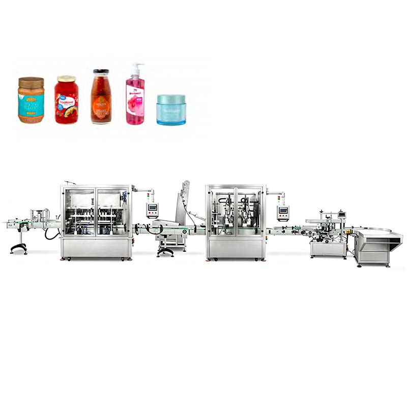 Fully Automatic Piston Type Bottle Feeding/Filling/Capping/Capping/Labeling Production Line